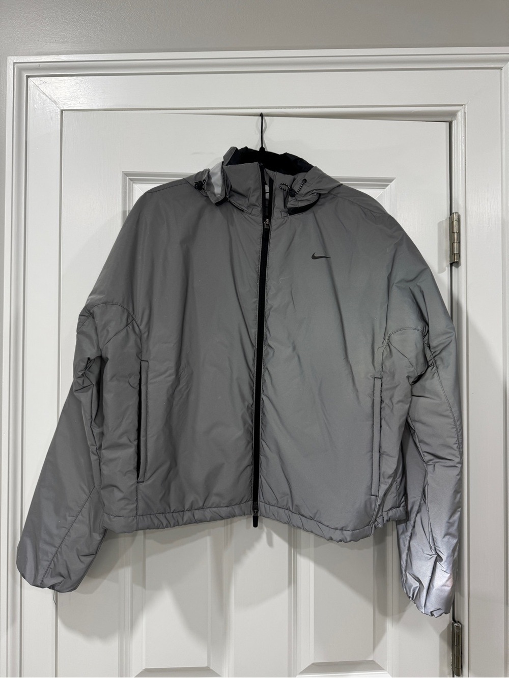Nike Gray Hooded Puffer Jacket